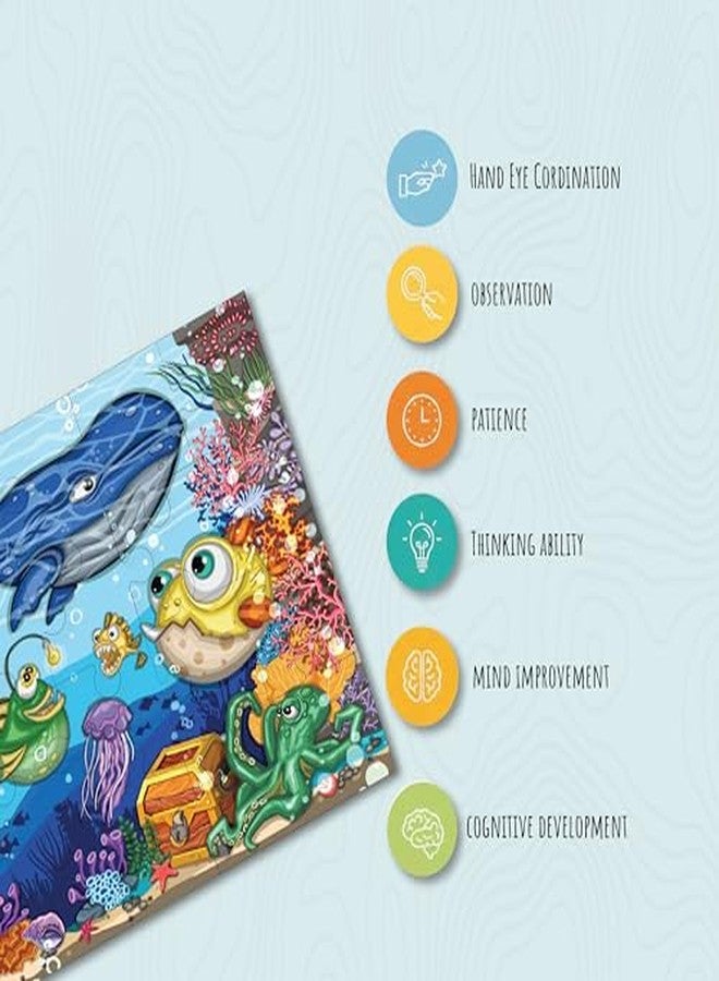 Khilonewale Colorful 8x12 Inch Jigsaw Puzzle for Kids Ages 3+, Educational Cartoon Animals & Ocean Scene Puzzle, Premium Thick Pieces, Learning Toy & Gift for Boys and Girls (Ocean Friends) - Image 4